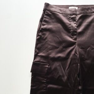 Babaton Outgoing Satin Cargo Pant (Mahogany)